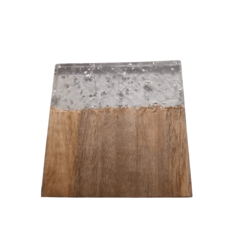 WOOD & RESIN COASTER SQUARE SHAPE (POLISH)